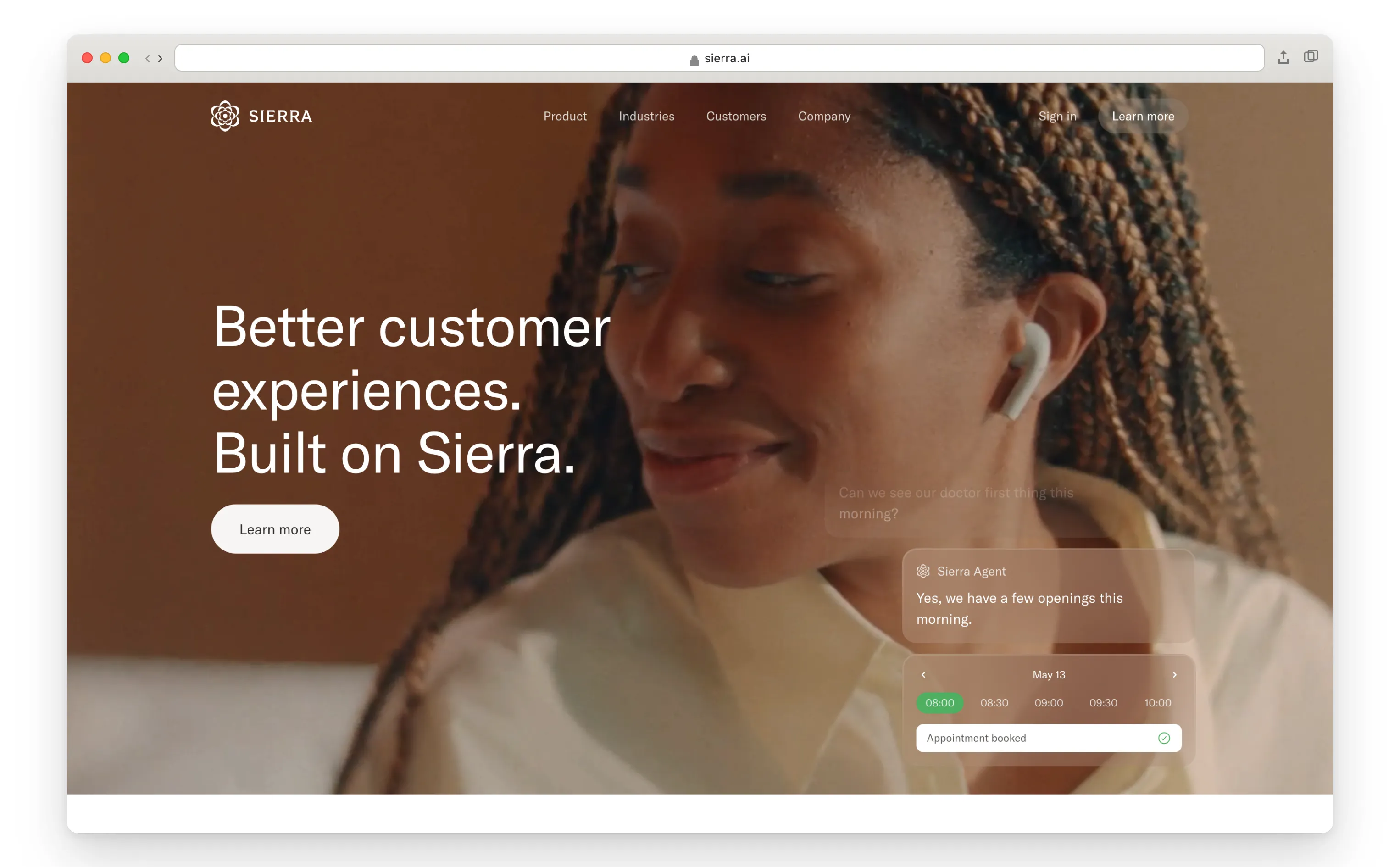 Sierra AI agent platform homepage
