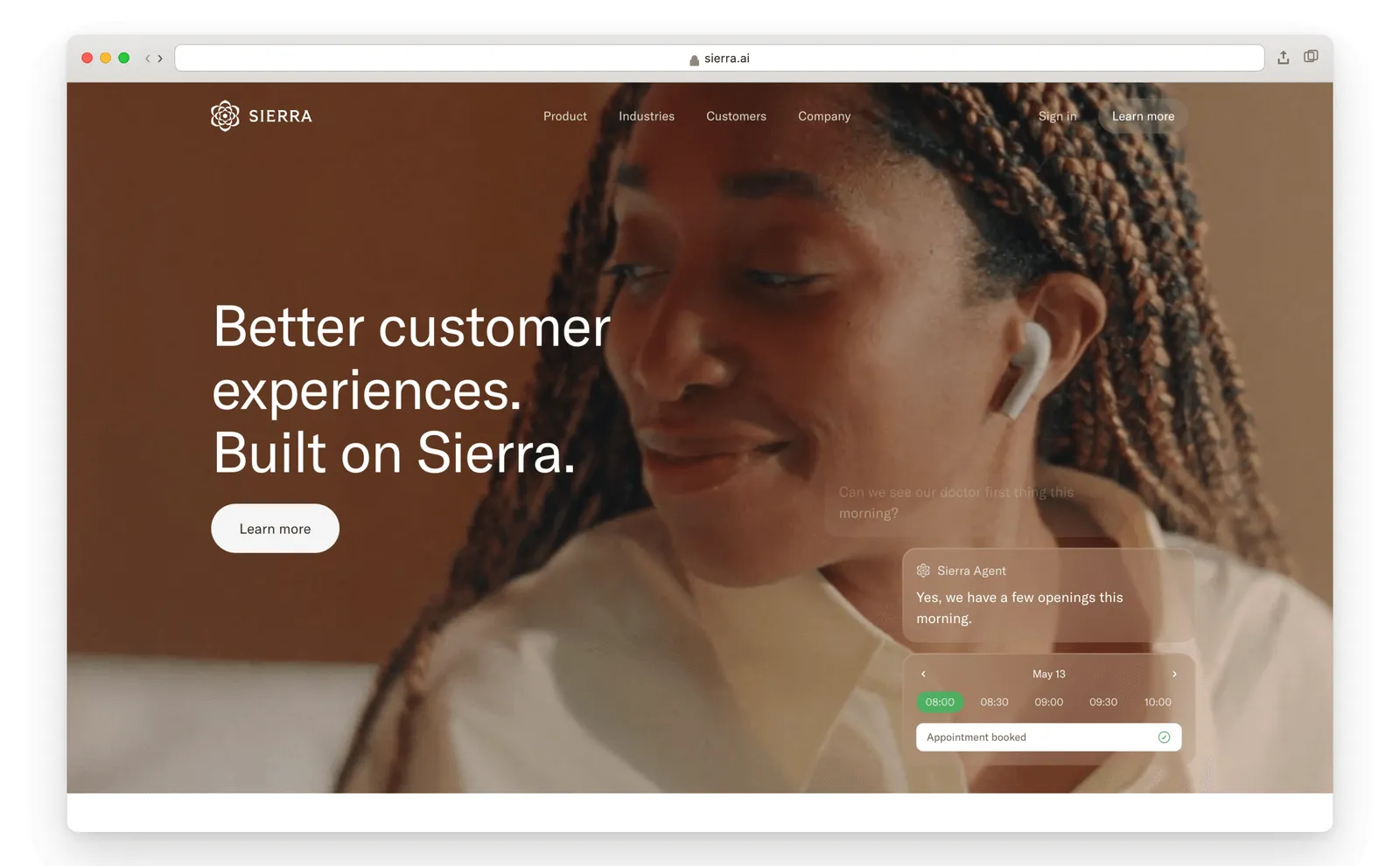 Sierra AI agent platform homepage