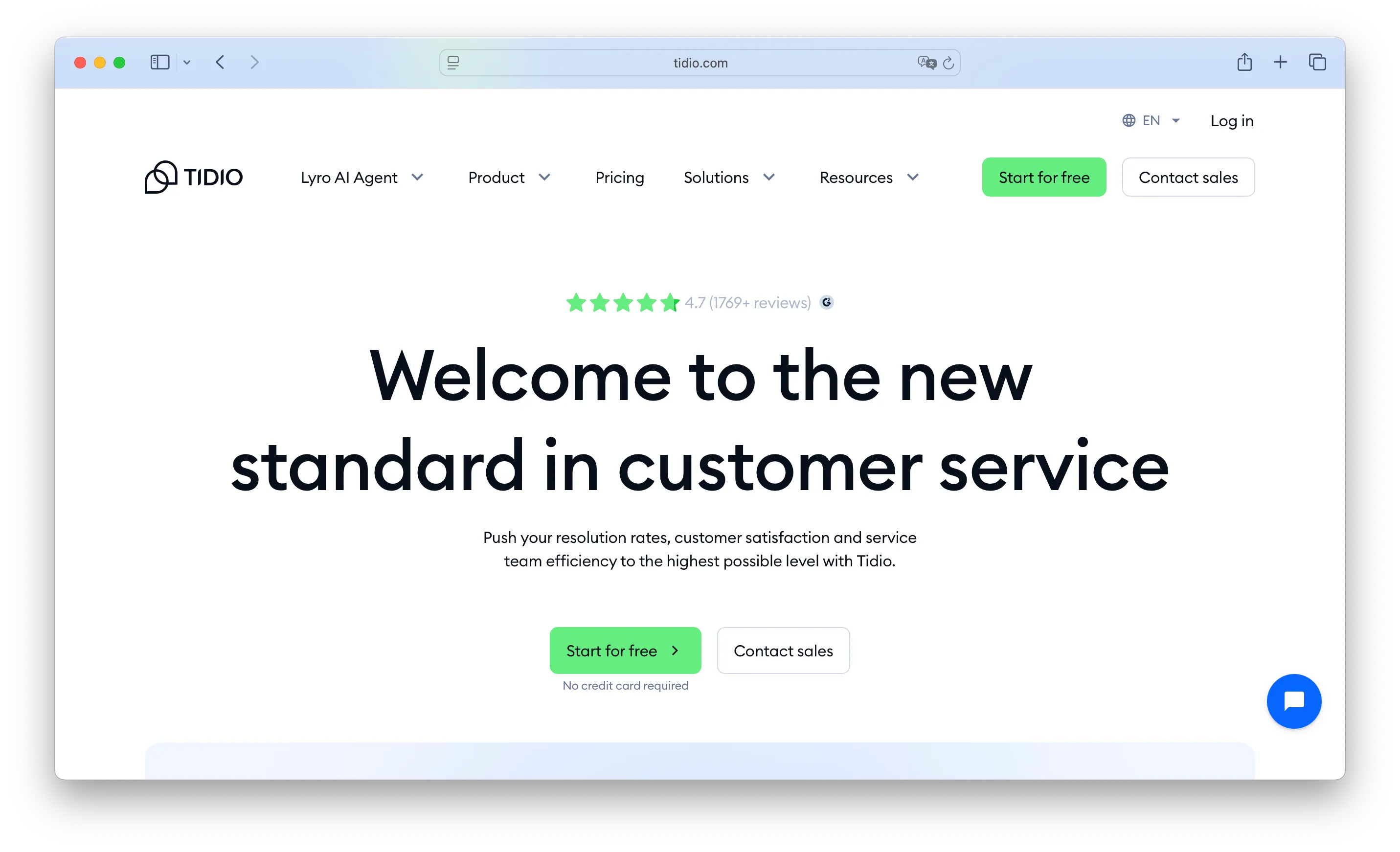 Tidio chat widget for small e-commerce stores